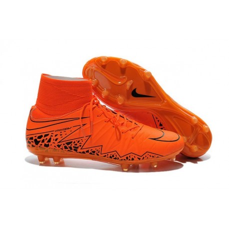 Chaussures de Football 2015 Neymar Nike Hypervenom II FG Orange Noir