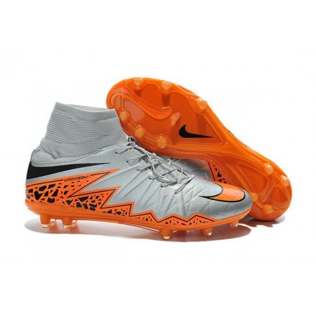 Crampon de Foot 2015 Neymar Nike Hypervenom 2 FG Gris Orange Noir