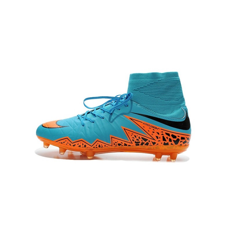Crampons de Football 2015 Neymar Nike Hypervenom II FG ACC Bleu Orange Noir