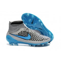 Nouveaux Chaussures 2015 Nike Magista Obra FG ACC Gris Loup Bleu Turquoise