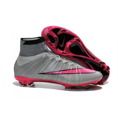 Chaussure de Football Nouvel 2015 Nike Mercurial Superfly FG ACC Gris Loup Hyper Rose