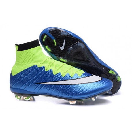 Nouveau Crampons 2015 Nike Mercurial Superfly FG ACC Bleu Lagon Blanc Volt