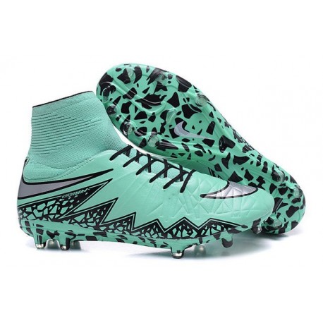 Chaussures de Football 2015 Neymar Nike Hypervenom II FG Vert Noir Argent