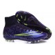 Nouveau Crampons 2015 Nike Mercurial Superfly FG ACC Power Clash Cuir Violet Vert