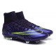 Nouveau Crampons 2015 Nike Mercurial Superfly FG ACC Power Clash Cuir Violet Vert