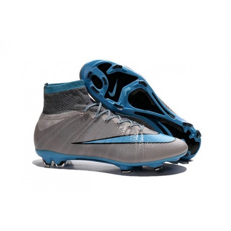 Nike Chaussures Nouvelle Mercurial Superfly FG Homme Gris Bleu