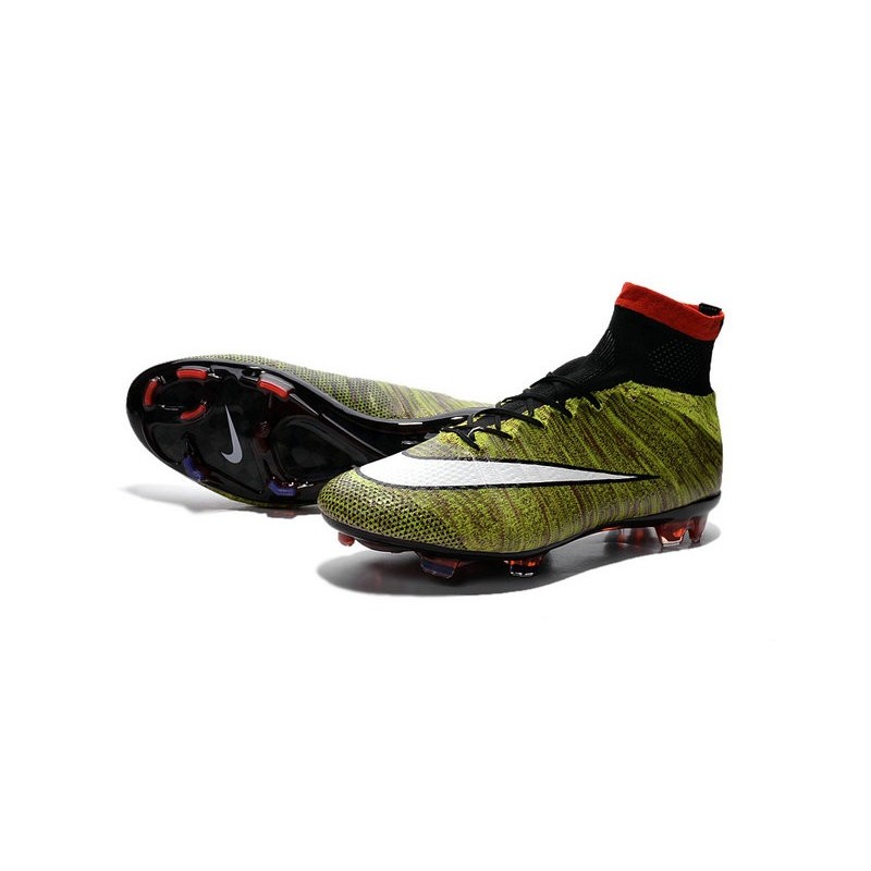 Nike Chaussures Nouvelle Mercurial Superfly FG Homme Jaune Blanc Noir