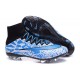 Crampons Nouveaux Football Nike Mercurial Superfly 4 FG Bleu Blanc Noir