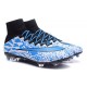 Crampons Nouveaux Football Nike Mercurial Superfly 4 FG Bleu Blanc Noir