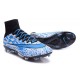 Crampons Nouveaux Football Nike Mercurial Superfly 4 FG Bleu Blanc Noir