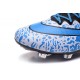 Crampons Nouveaux Football Nike Mercurial Superfly 4 FG Bleu Blanc Noir