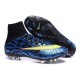 Crampons Nouveaux Football Nike Mercurial Superfly 4 FG Bleu Jaune Noir