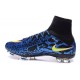 Crampons Nouveaux Football Nike Mercurial Superfly 4 FG Bleu Jaune Noir