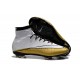 Crampons Nouveaux Football Nike Mercurial Superfly CR7 FG Blanc Or