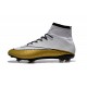 Crampons Nouveaux Football Nike Mercurial Superfly CR7 FG Blanc Or