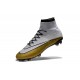 Crampons Nouveaux Football Nike Mercurial Superfly CR7 FG Blanc Or