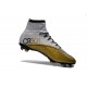 Crampons Nouveaux Football Nike Mercurial Superfly CR7 FG Blanc Or