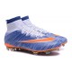 Cristiano Ronaldo Chaussure Nike Mercurial Superfly Iv FG Bleu Orange