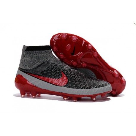 Crampons de Foot Neuf 2016 Nike Magista Obra FG Gris Rouge