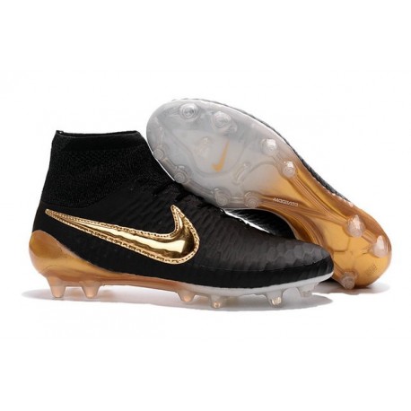 Crampons de Foot Neuf 2016 Nike Magista Obra FG Noir Or