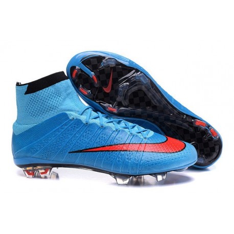 Nouvelles 2016 Crampon Nike Mercurial Superfly FG Bleu Rouge