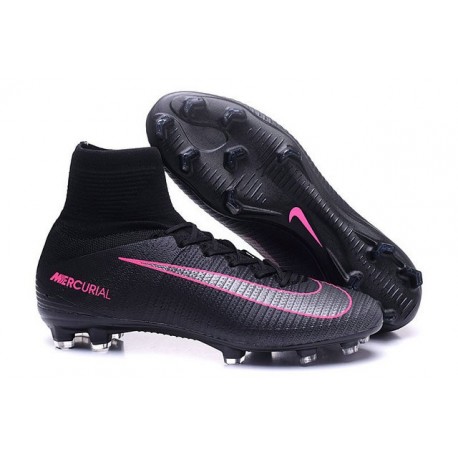 Nouvelles 2016 Chaussures Nike Mercurial Superfly V FG Noir Rose