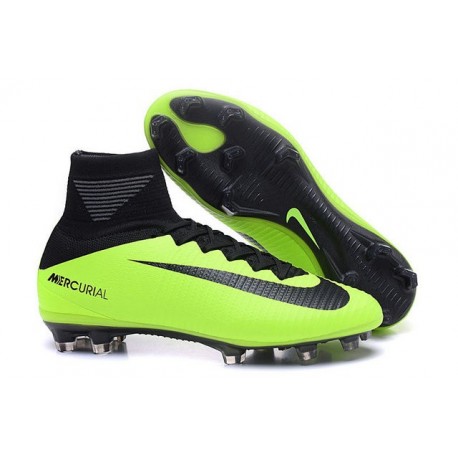 Nouvelles 2016 Chaussures Nike Mercurial Superfly V FG Vert Noir