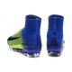 Crampons Football Nouveaux Nike Mercurial Superfly 5 FG ACC Vert Bleu Noir