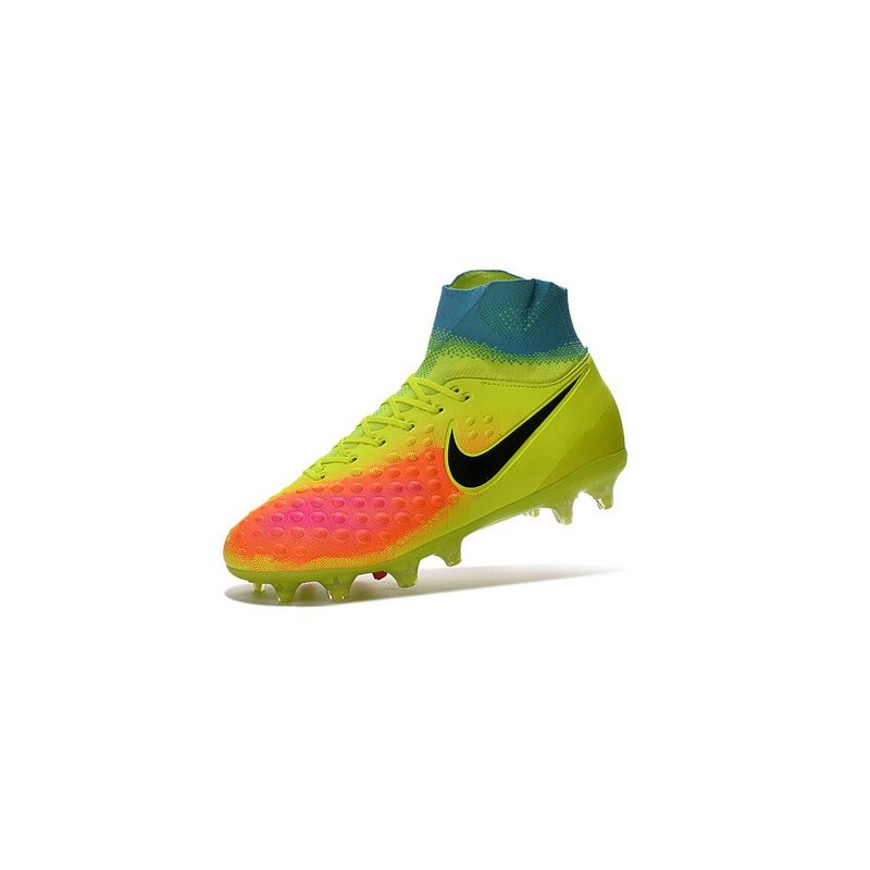 Nike Magista Obra II FG Meilleur Crampon Football Jaune Noir Orange