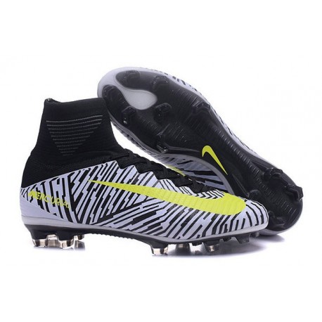 Nike Mercurial Superfly V FG Homme Nouvel 2016 Chaussure Blanc Noir Jaune