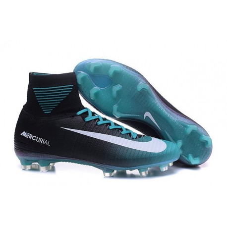 Crampons Football Nouveaux Nike Mercurial Superfly 5 FG Noir Bleu Blanc