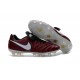 Nike Tiempo Legend 6 FG Cuir Chaussures Football Rouge Blanc