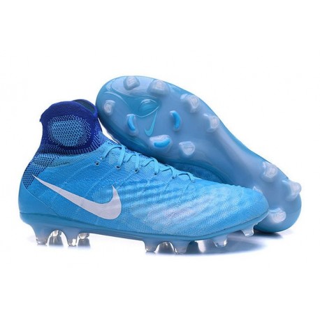 Nike Magista Obra II FG Meilleur Crampon Football Bleu Blanc