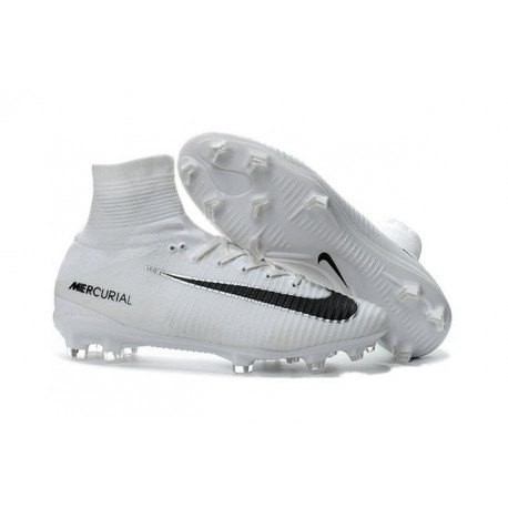 Nike Mercurial Superfly V FG Chaussure de Foot Homme Blanc Noir