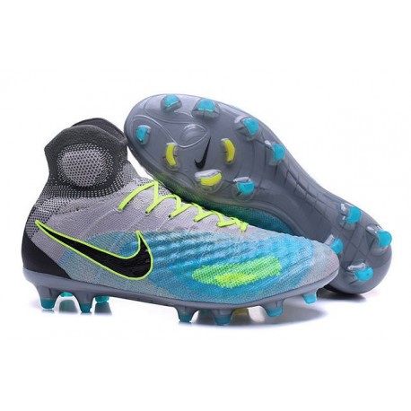 Chaussures de Foot Nouvelles Nike Magista Obra II FG Gris Bleu Noir