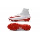Nike Mercurial Superfly V FG Chaussure de Foot Homme Blanc Rouge