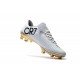 Nike Mercurial Vapor Vitórias XI CR7 FG Nouvelles Chaussures de Foot Blanc Or