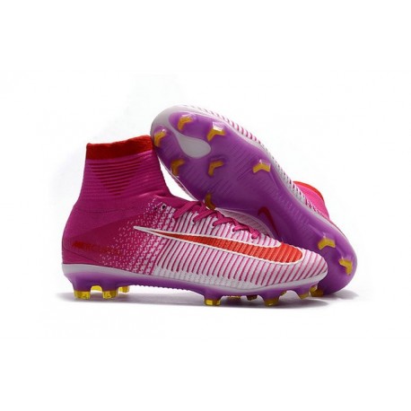 Nike Mercurial Superfly 5 FG ACC Nouvelles Chaussure de Foot Rose Rouge