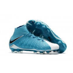 Chaussures Nouvel Nike Hypervenom Phantom III DF FG Bleu Blanc