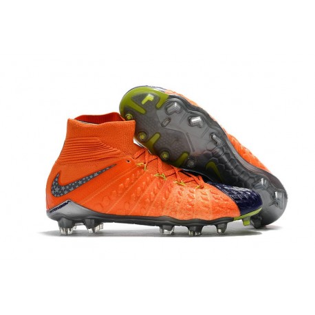 Chaussures Nouvel Nike Hypervenom Phantom III DF FG Orange Bleu