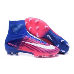 Nike Crampon Football 2017 Mercurial Superfly V FG Rose Bleu Blanc