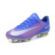 Nike Mercurial Vapor XI FG Nouvelles Chaussures de Foot Rose Bleu Argent