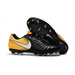 Chaussures de Football 2017 Nike Tiempo Legend VII FG ACC Noir Jaune