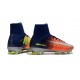 Nike Crampon Football 2017 Mercurial Superfly V FG Bleu Royal Chrome Carmin