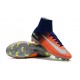 Nike Crampon Football 2017 Mercurial Superfly V FG Bleu Royal Chrome Carmin