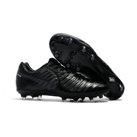 Chaussures de Football 2017 Nike Tiempo Legend VII FG ACC Tout Noir