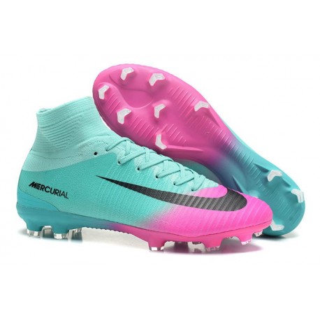 Nike Crampon Football 2017 Mercurial Superfly V FG Bleu Rose