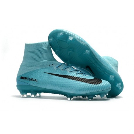 Chaussure de Foot Neuf Nike Mercurial Superfly 5 FG Bleu Noir