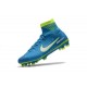 Chaussure de Foot Neuf Nike Mercurial Superfly 5 FG Neymar Bleu Blanc