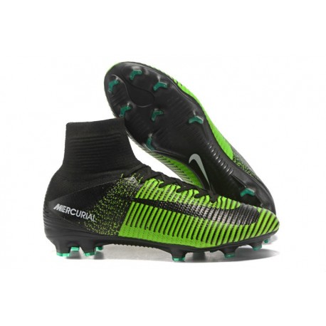 Chaussure de Foot Neuf Nike Mercurial Superfly 5 FG Vert Noir